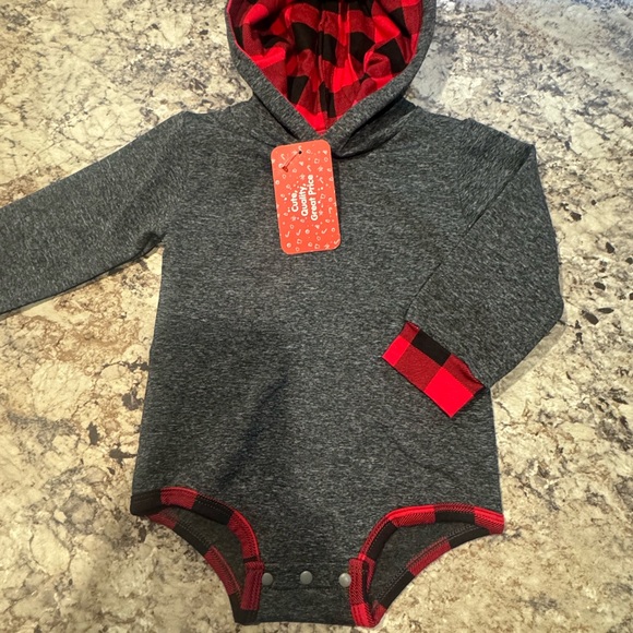 Baby plaid hooded set - Picture 2 of 2